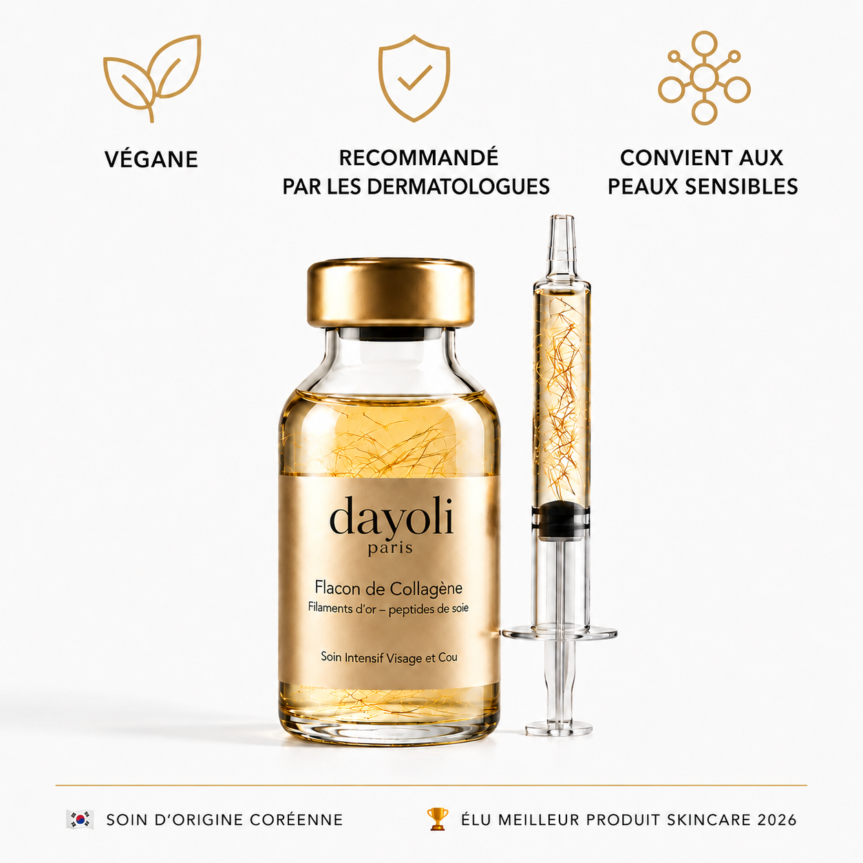 Dayoli — Sérum Coréen aux Peptides Dorés de Soie