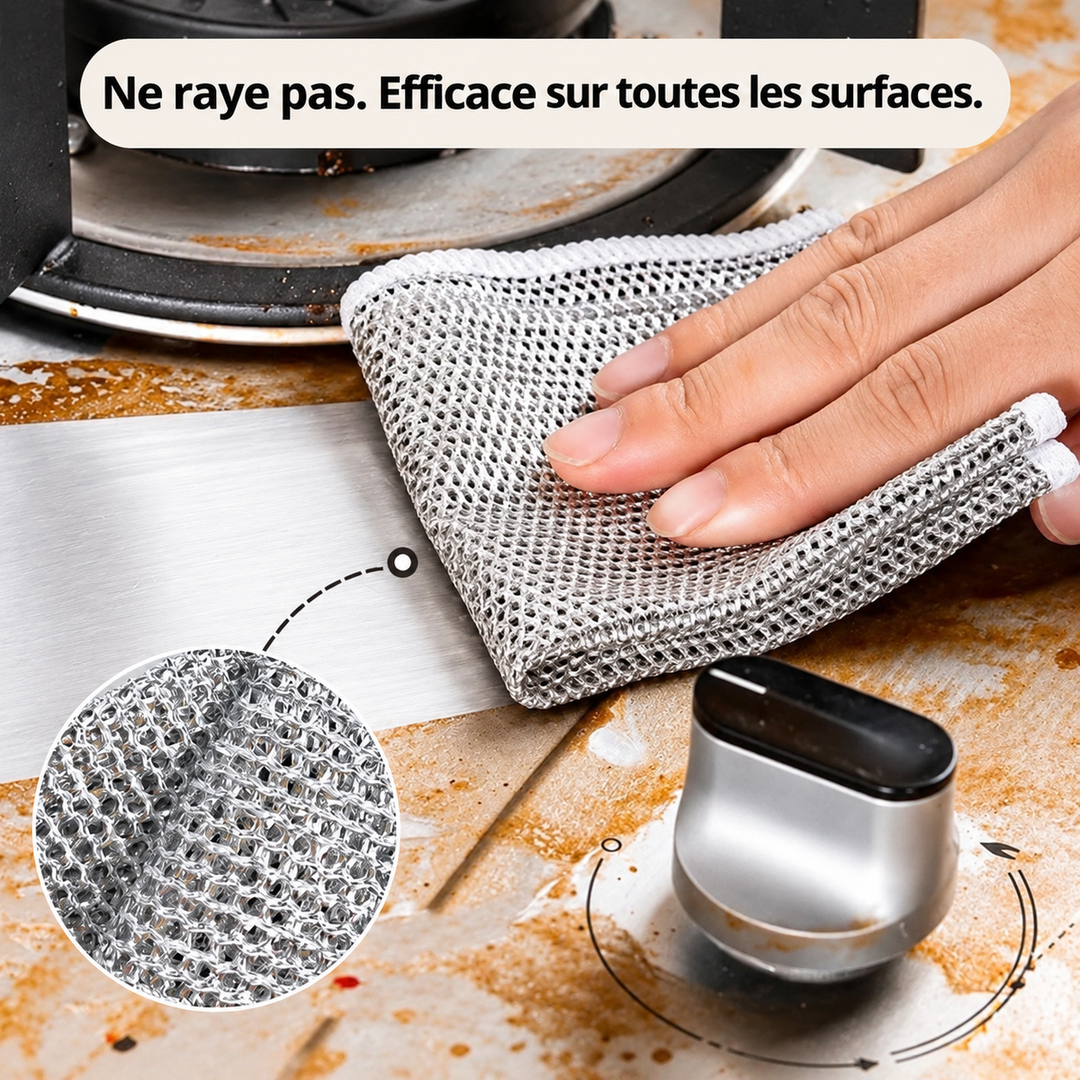 DayoliClean – Lavettes anti-rayures en fibres d'acier (lot)